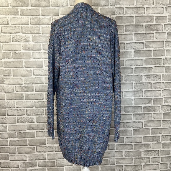 Blakeley women’s multicolored confetti open front knit sweater. Two pockets. EUC - Picture 5 of 12
